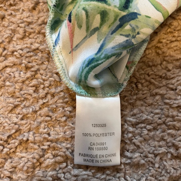 Maison d'amelie green palm leaf print Halter tank top, Size Large - Picture 5 of 6